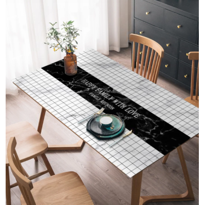 Прямокутна скатертина для кухні та їдальні на замовлення "Black marble", 60*90 см Прямокутна скатертина для кухні та їдальні на замовлення "Black marble", 60*90 см